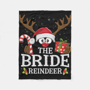 Christmas Matching The Bride Reindeer Family Fleece Blanket