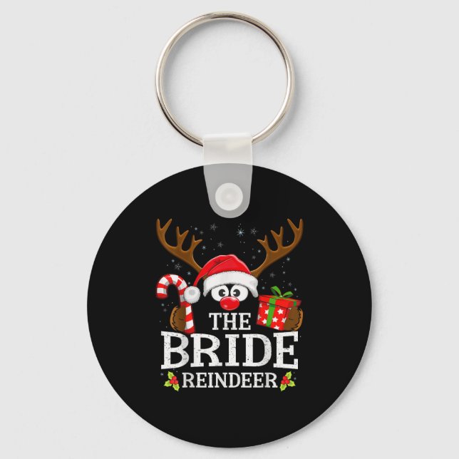 Christmas Matching The Bride Reindeer Family  Key Ring (Front)