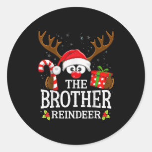 Christmas Matching The Brother Reindeer Family Classic Round Sticker