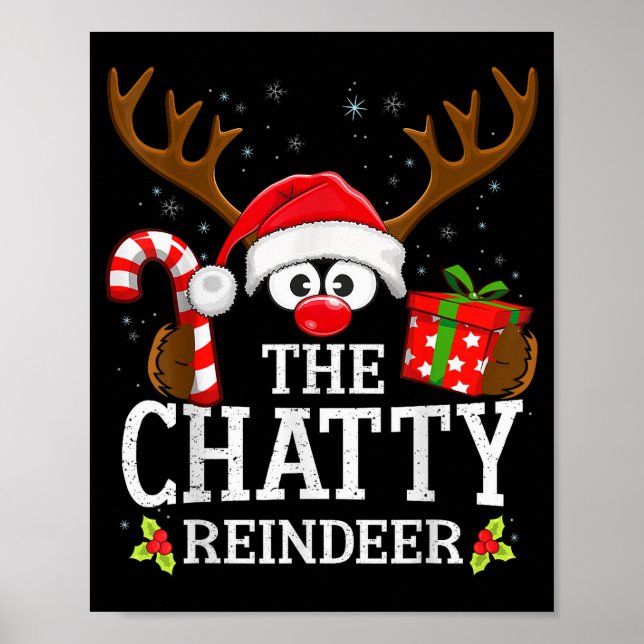 Christmas Matching The Chatty Reindeer Family , Sm Poster (Front)