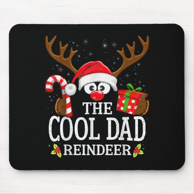 Christmas Matching The Cool Dad Reindeer Family  Mouse Pad (Front)