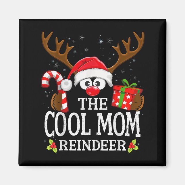 Christmas Matching The Cool Mom Reindeer Family  Magnet (Front)