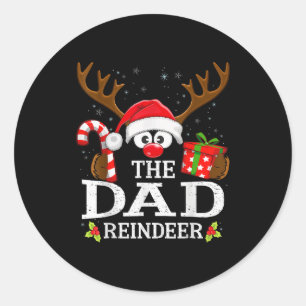Christmas Matching The Dad Reindeer Family Classic Round Sticker
