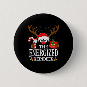 Christmas Matching The Energized Reindeer Family 6 Cm Round Badge