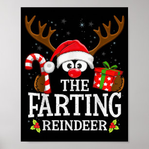 Christmas Matching The Farting Reindeer Family  Poster