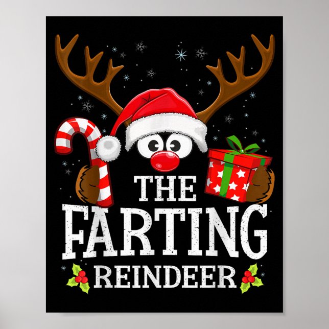 Christmas Matching The Farting Reindeer Family  Poster (Front)