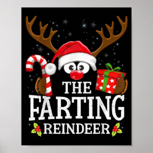 Christmas Matching The Farting Reindeer Family Poster