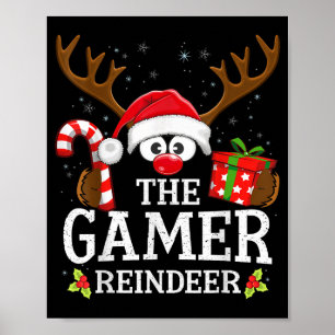 Christmas Matching The Gamer Reindeer Family Poster