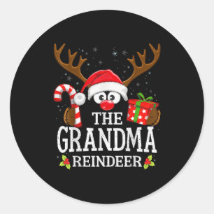 Christmas Matching The Grandma Reindeer Family  Classic Round Sticker