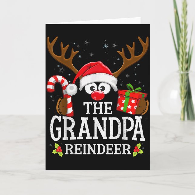 Christmas Matching The Grandpa Reindeer Family  Card (Front)