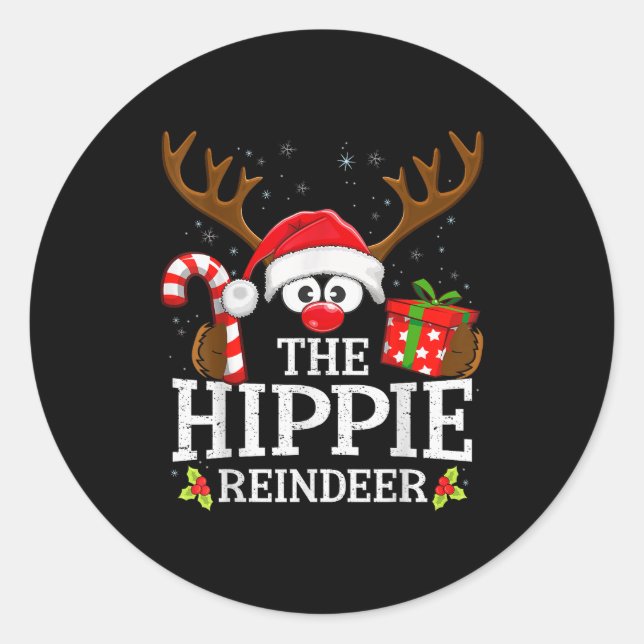 Christmas Matching The Hipe Reindeer Family  Classic Round Sticker (Front)