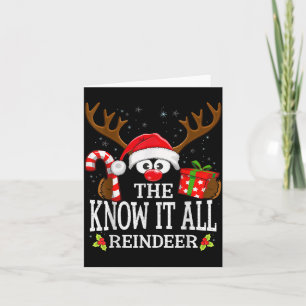 Christmas Matching The Know It All Reindeer Family Card