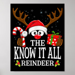 Christmas Matching The Know It All Reindeer Family Poster