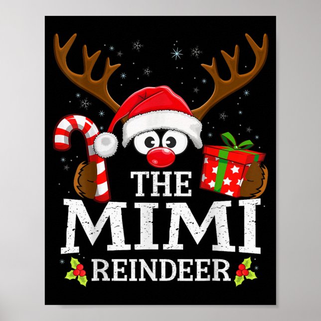 Christmas Matching The Mimi Reindeer Family  Poster (Front)