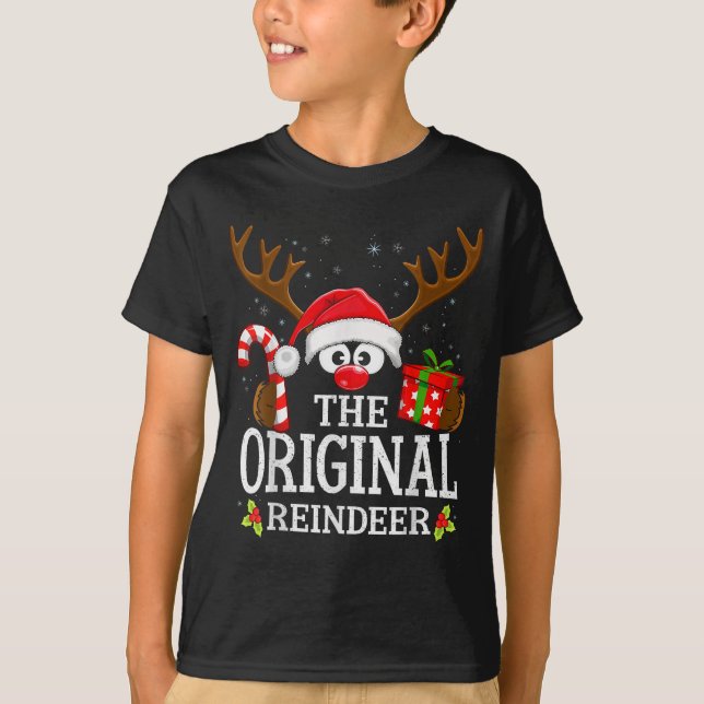 Christmas Matching The Original Reindeer Family  T-Shirt (Front)