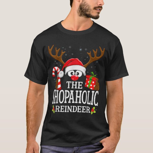 Christmas Matching The Shopaholic Reindeer Family  T-Shirt (Front)