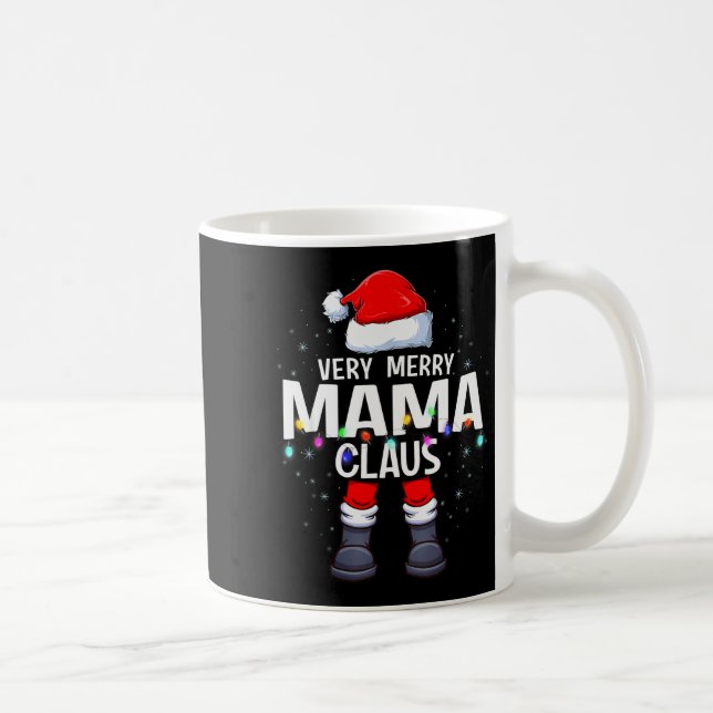 Christmas Matching Very Merry Mama Claus Pjs  Coffee Mug (Right)