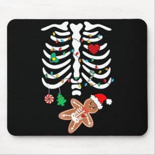 Christmas Maternity Pregnancy Gingerbread Skeleton Mouse Pad