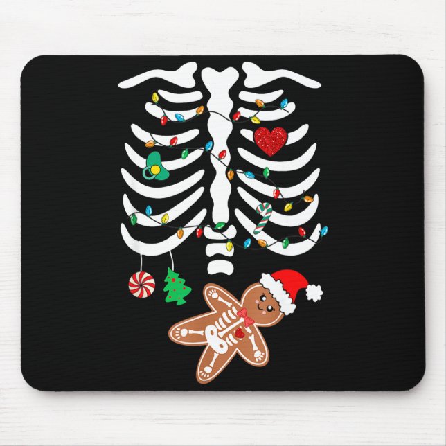 Christmas Maternity Pregnancy Gingerbread Skeleton Mouse Pad (Front)