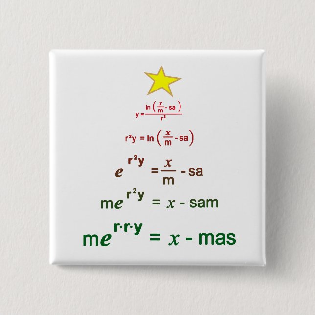 Christmas Math 15 Cm Square Badge (Front)
