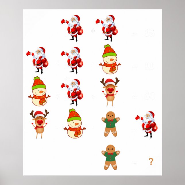 christmas math funny poster (Front)