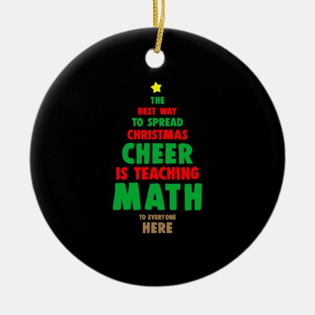 Christmas Math Teacher Ceramic Ornament (Front)