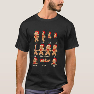 Christmas Math Teacher Equation Gingerbread With S T-Shirt