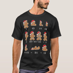 Christmas Math Teacher Equation Gingerbread With S T-Shirt