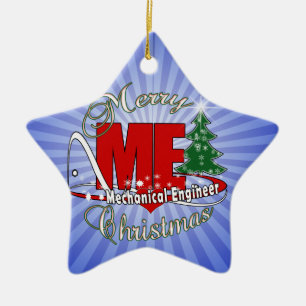 CHRISTMAS ME MECHANICAL ENGINEER CERAMIC ORNAMENT