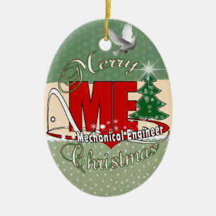 CHRISTMAS ME MECHANICAL ENGINEER CERAMIC ORNAMENT