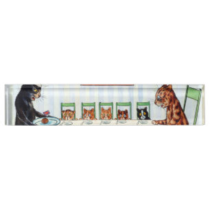 Christmas meal, Louis Wain Nameplate