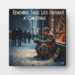 CHRISTMAS MEANING PICTURE REMEMBER THE POOR PLAQUE