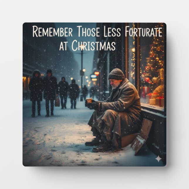 CHRISTMAS MEANING PICTURE REMEMBER THE POOR PLAQUE (Front)