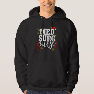 Christmas Med Surg Nurse - Santa Hat Holiday RN Hoodie
