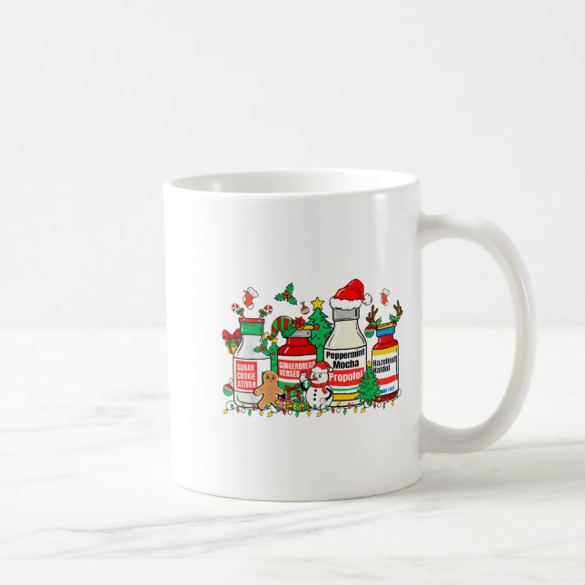 Christmas Medication Bottles Funny Nurse Humor  Coffee Mug (Right)