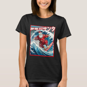 Christmas Meets Japanese Great Wave Santa Surfs Ka T-Shirt