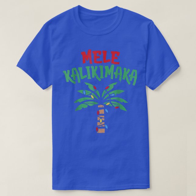 Christmas Mele Kalikimaka Palm Tree Hawaiian Light T-Shirt (Design Front)