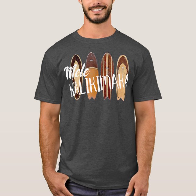 Christmas Mele Kalikimaka Vintage surfboards T-Shirt (Front)
