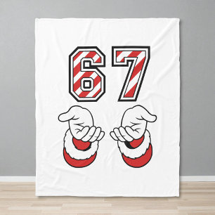 Christmas Meme Six Seven 67 6 7 Holiday Fleece Blanket