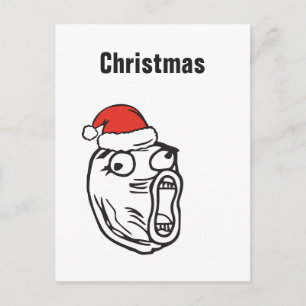 Christmas Memes Troll LOL Custom text EDITABLE Holiday Postcard