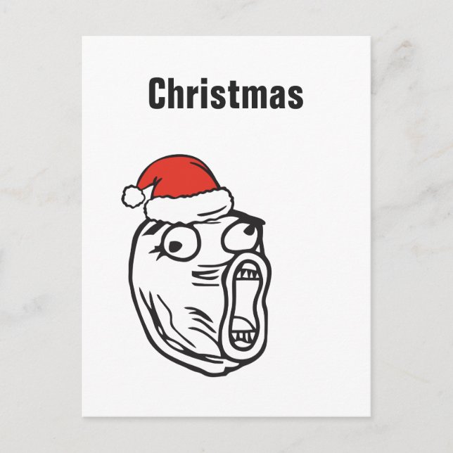 Christmas Memes Troll LOL Custom text EDITABLE Holiday Postcard (Front)