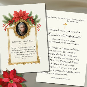 Christmas Memorial Prayer Funeral Photo Business Card