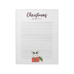 Christmas Memories Bunny in a Giftbox Notepad