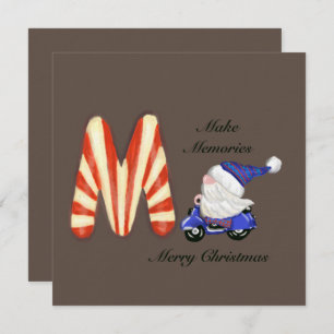 Christmas Memories Motor Scooter Gnome Candy Card