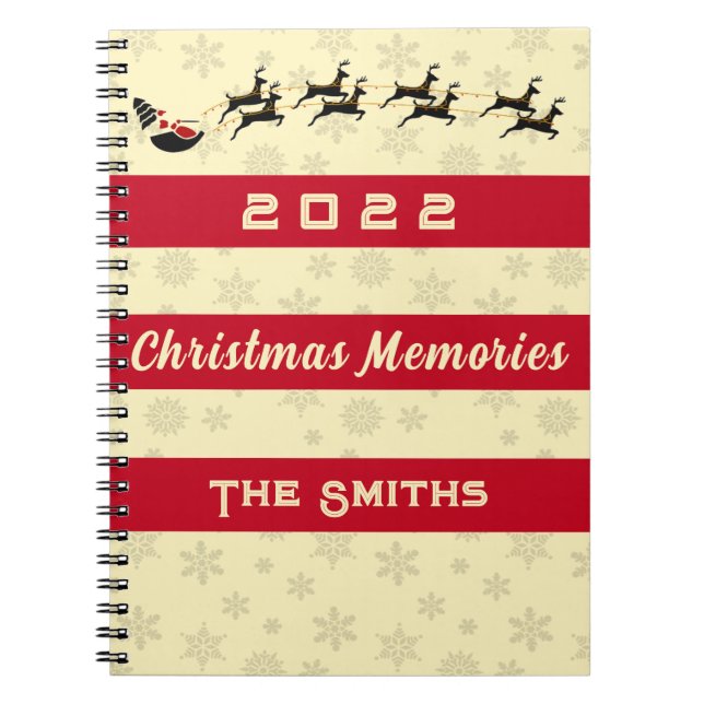 Christmas Memories Personalised Family Keepsake Notebook (Front)
