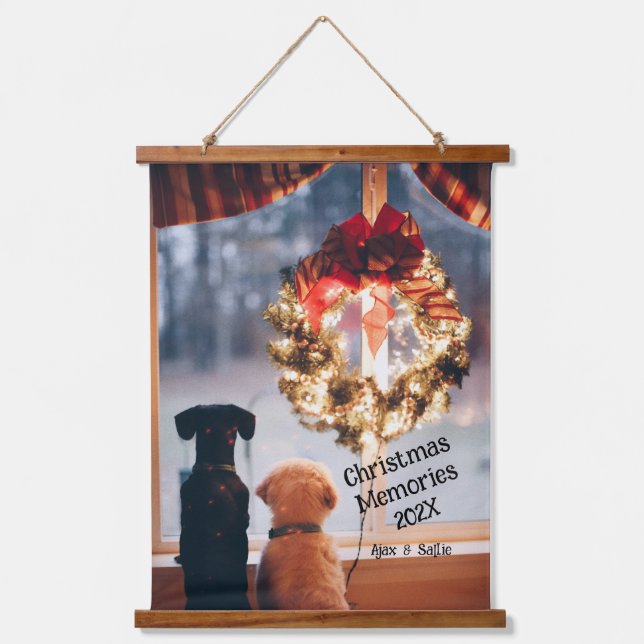 Christmas Memories with Your Pets Hanging Tapestry (Front)