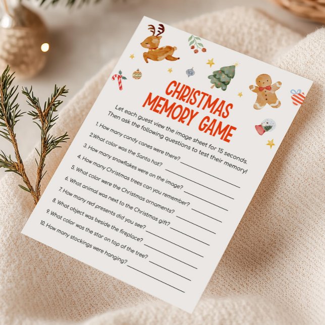 Christmas Memory Game  Holiday Card (Christmas Party Games )