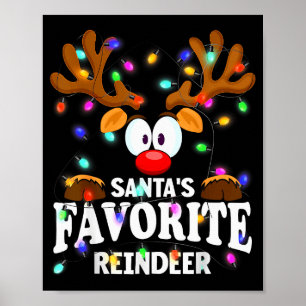 Christmas Men Women Santa's Favourite Reindeer Poster