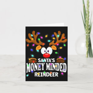 Christmas Men Women Santa's Money Minded Reindeer  Card