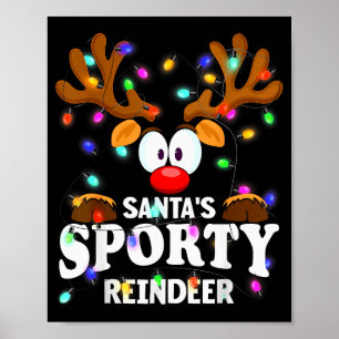 Christmas Men Women Santa's Srty Reindeer Poster
